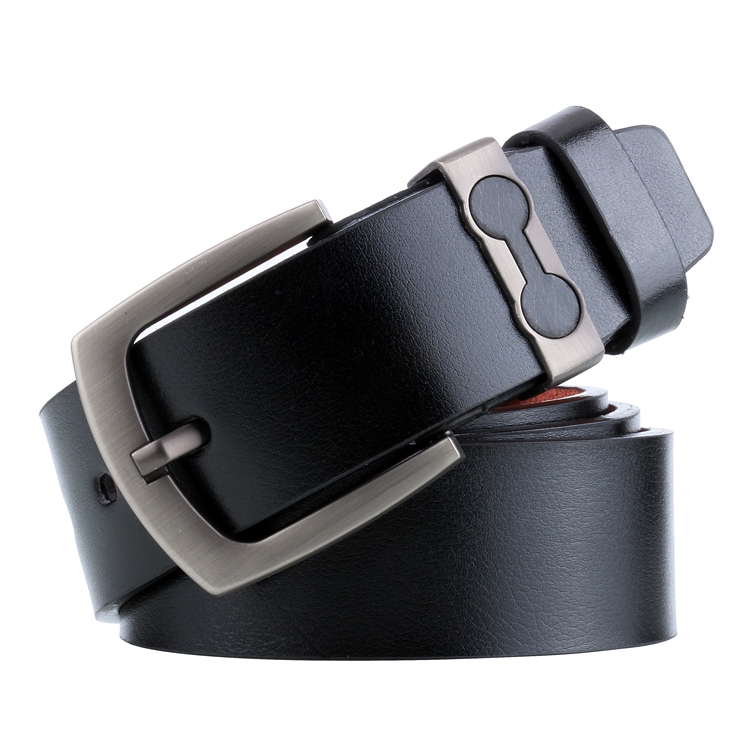 Dandali L8026 Men Casual Antique Alloy Buckle Leather Belt Waistband, Size: 110-125cm (Black)