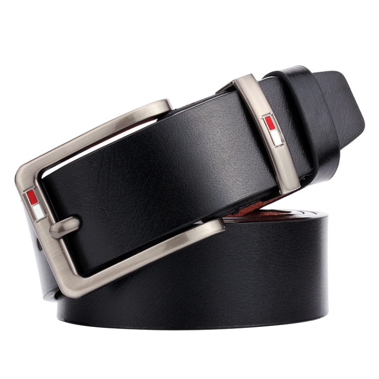 Dandali L8039 Men Casual Antique Pin Buckle Leather Belt Waistband, Length: 110-125cm (Black)