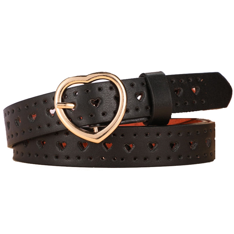 Dandali Ladies Microfiber Bottom Love Pin Buckle Belt Versatile Jeans Waistband, Length: 105cm(Black)