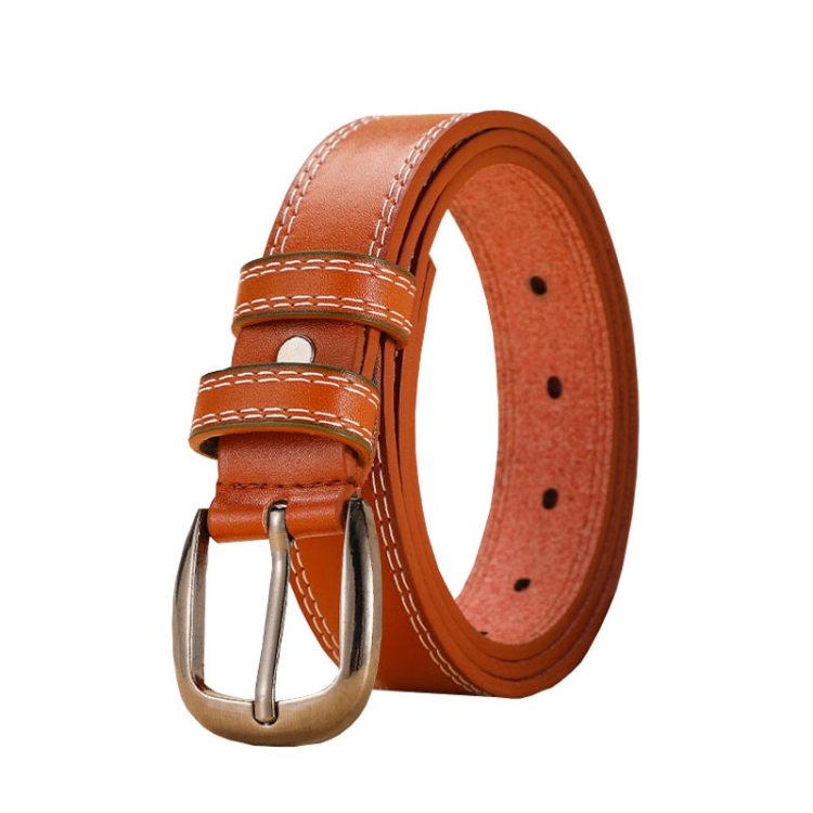 Dandali Ladies Pin Buckle Treadle Belt Versatile Jeans Waistband, Length: 110cm(Brown)