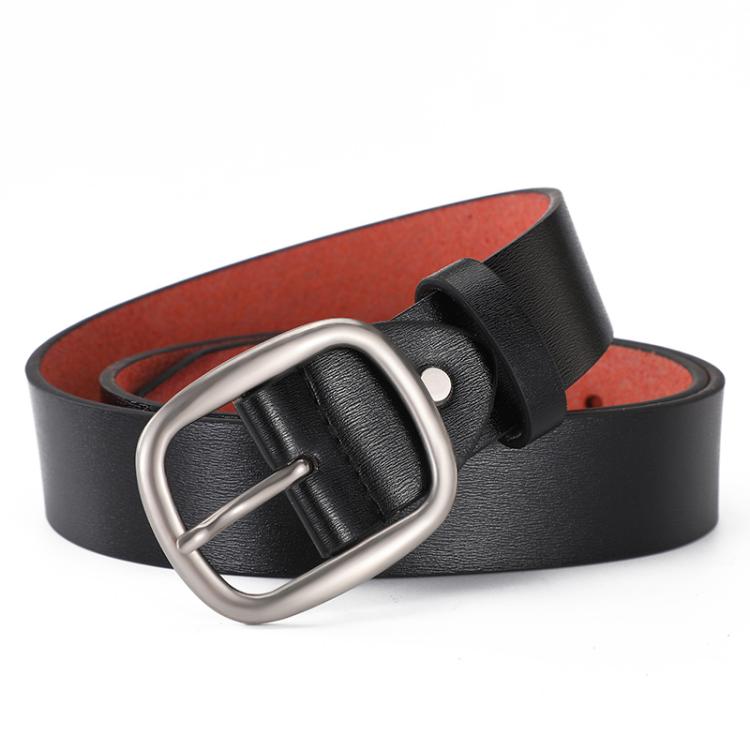 Dandali Men Alloy Pin Buckle Belt Casual Simple Hundred Pair Pants Belt, Length: 120cm(Black)