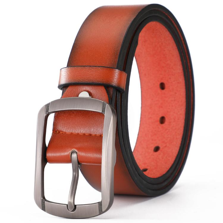 Dandali Men Alloy Pin Buckle Microfiber Belt Casual Jeans Belt, Length: 110cm(Brown)