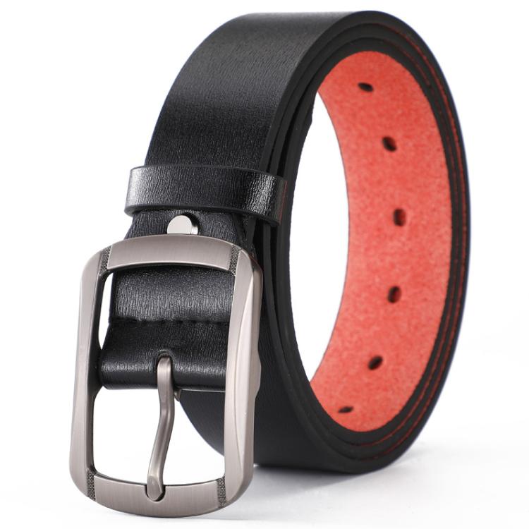 Dandali Men Alloy Pin Buckle Microfiber Belt Casual Jeans Belt, Length: 115cm(Black)