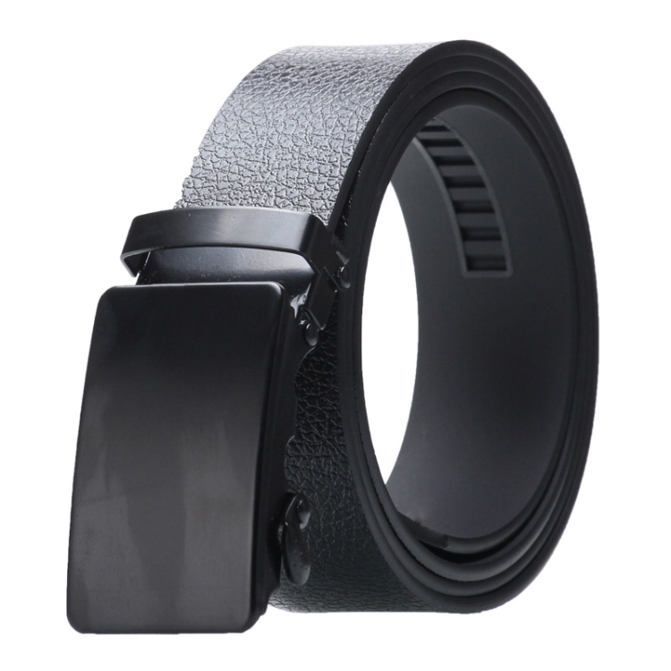 Dandali Men Automatic Buckle Belt Casual Comfort Belt, Length (cm): 125cm(Black Surface Style)