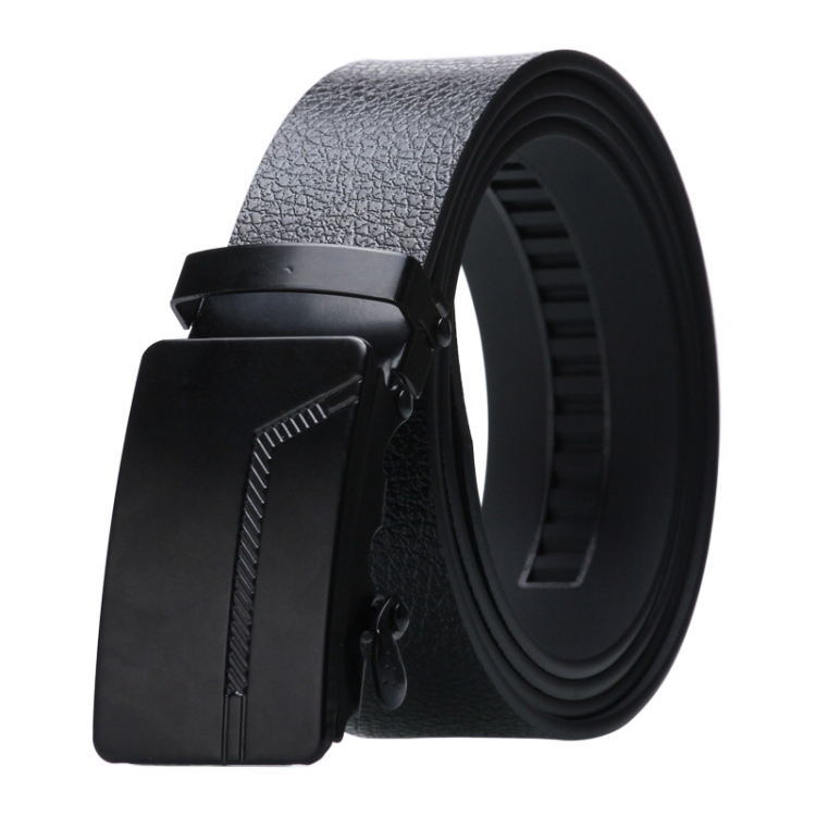 Dandali Men Automatic Buckle Belt Casual Universal Comfort Belt, Length (cm): 125cm(006 Black)