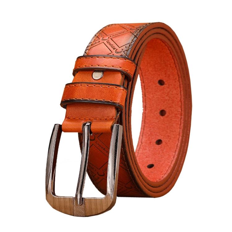 Dandali Men Microfiber Bottom Pin Buckle Belt Casual Jeans Waistband, Length: 110cm(Brown)