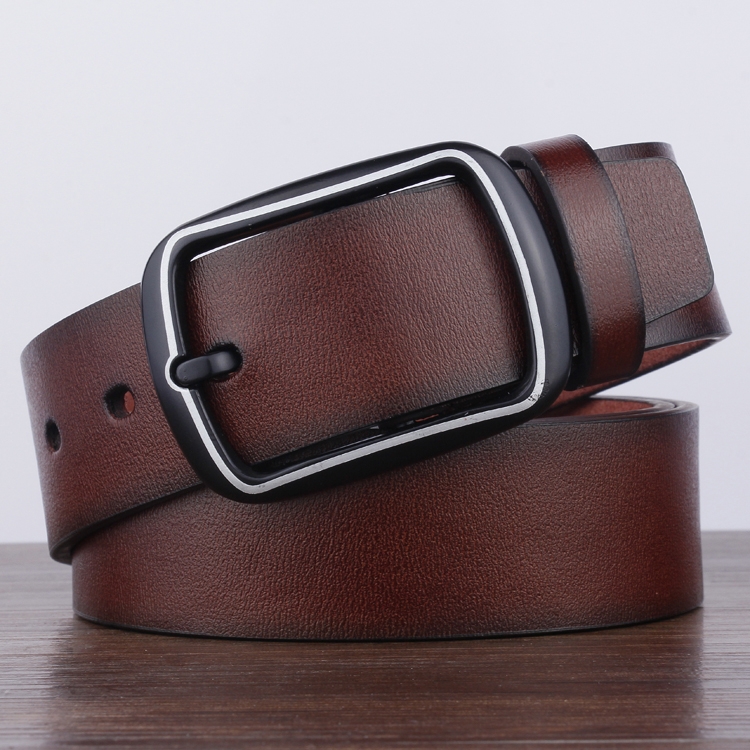 Dandali YY25 Men Fashion Retro Buckle Leather Belt Waistband, Length: 110cm(Brown)