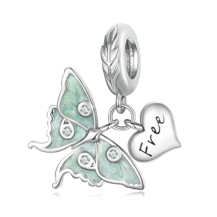 DIY Bracelet Beading Accessories Fresh Natural S925 Silver Pendant, Style: Butterfly BSC650