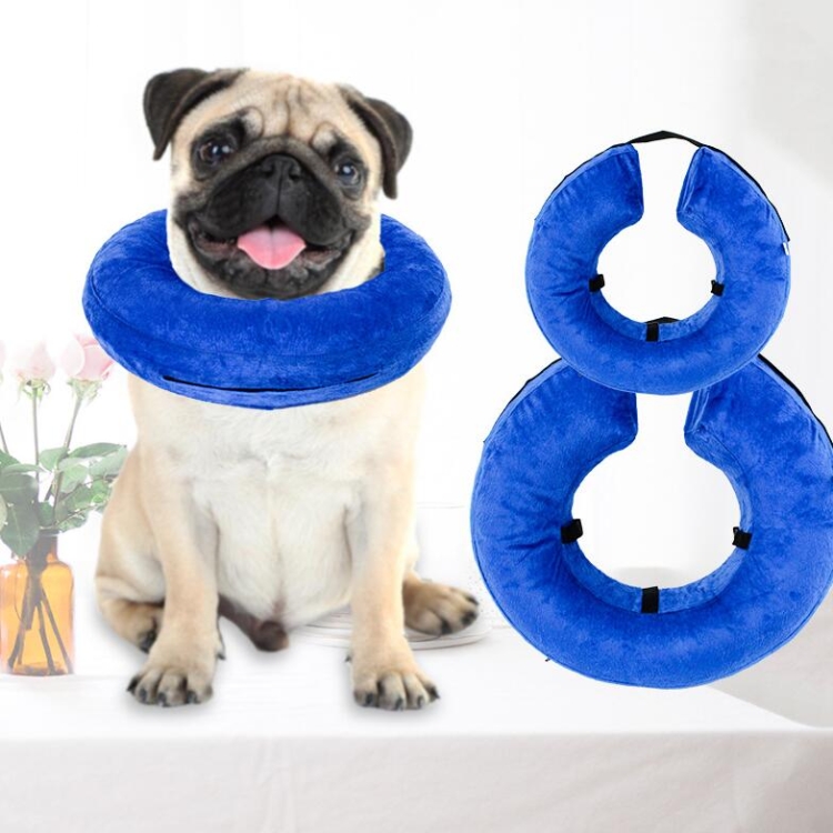 Dog Collar PVC Inflatable Pet Anti-snatch Collar, Size:L(Blue)