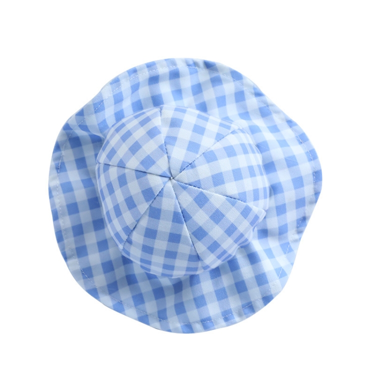 Dog Hat Summer Cool Photo Decoration Pet Cat Sun Hat, Size: M(Blue Grid)
