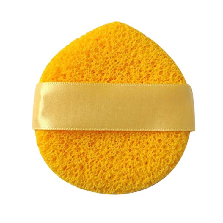 Drop-Shaped Cleansing Puff For Mud Mask Removal Face Wipe Cleaning Sponge Puff(Yellow)