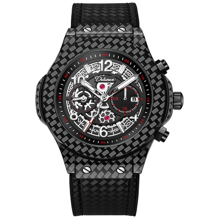 Dulunwe 6067A 30m Waterproof Luminous Automatic Mechanical Watch(Red)