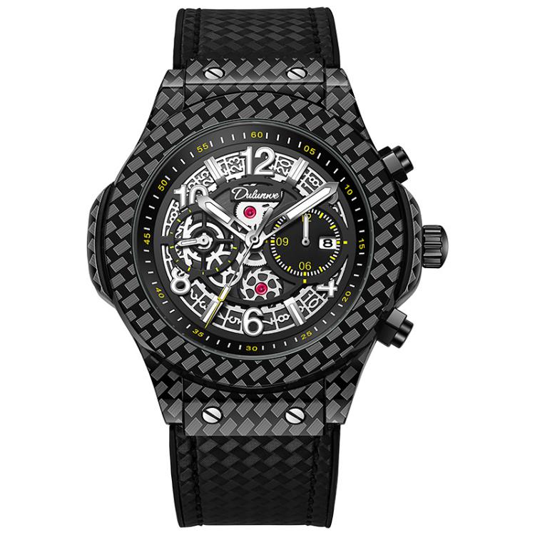 Dulunwe 6067A 30m Waterproof Luminous Automatic Mechanical Watch(Yellow)