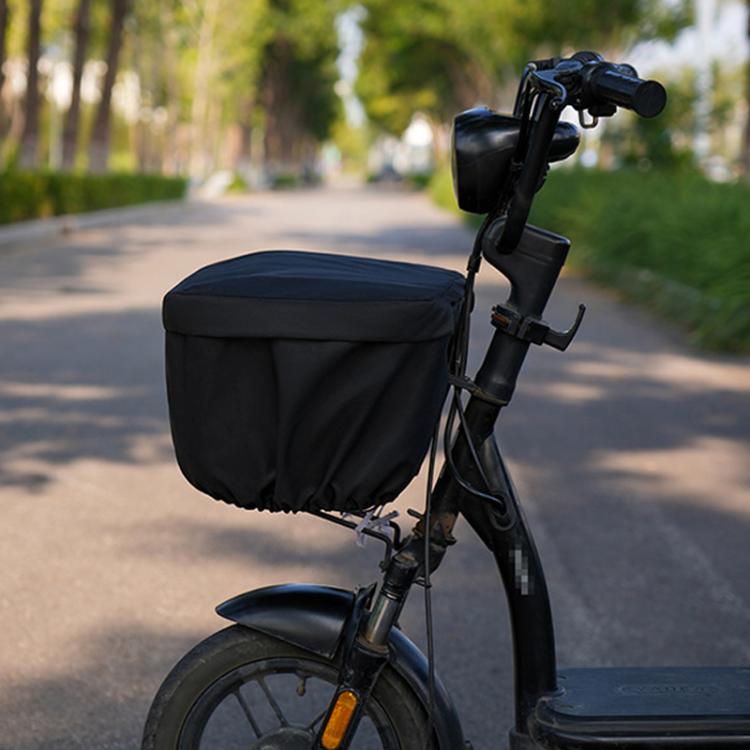 E-bike Basket Sunscreen Cover Hanging Bag Rainproof Cover Storage Bag(Black)