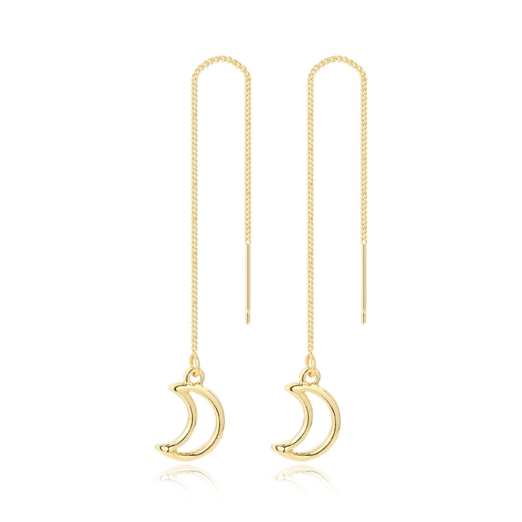 E2210-6 Moon Long Ear Wire Women Simple Earrings