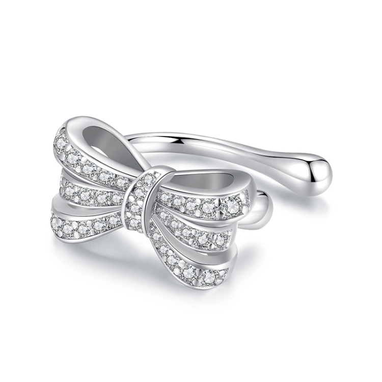 Elegant Bow Ear Bone Clip Copper Material Platinum-Plated Earrings(YIE248)