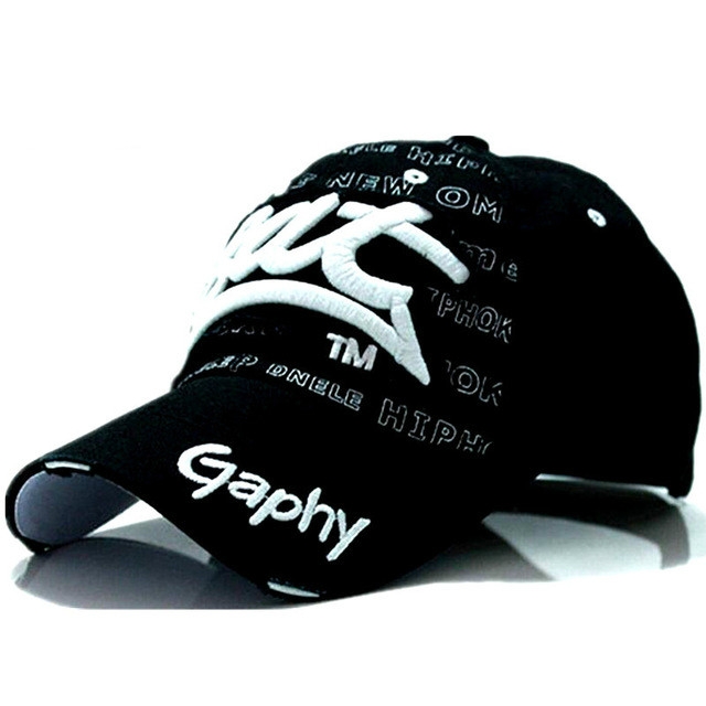 Embroidery Letter Pattern Adjustable Curved Eaves Baseball Cap, Head Circumference: 54-62cm(black white)