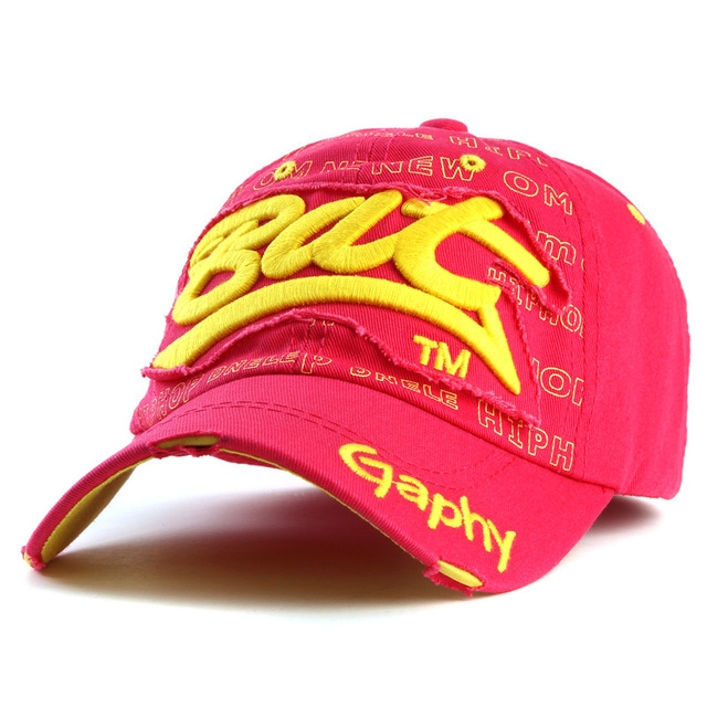 Embroidery Letter Pattern Adjustable Curved Eaves Baseball Cap, Head Circumference: 54-62cm(red yellow)