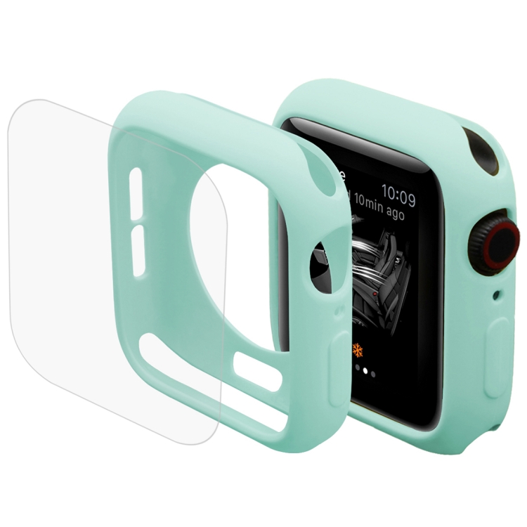 ENKAY Hat-Prince 2 in 1 TPU Semi-clad Protective Shell + 3D Full Screen PET Curved Heat Bending HD Screen Protector for Apple Watch Series 6 / 5 / 4 / SE3 / 2 / 1 40mm(Green)