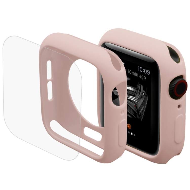ENKAY Hat-Prince 2 in 1 TPU Semi-clad Protective Shell + 3D Full Screen PET Curved Heat Bending HD Screen Protector for Apple Watch Series 6 / 5 / 4 / SE3 / 2 / 1 40mm(Pink)