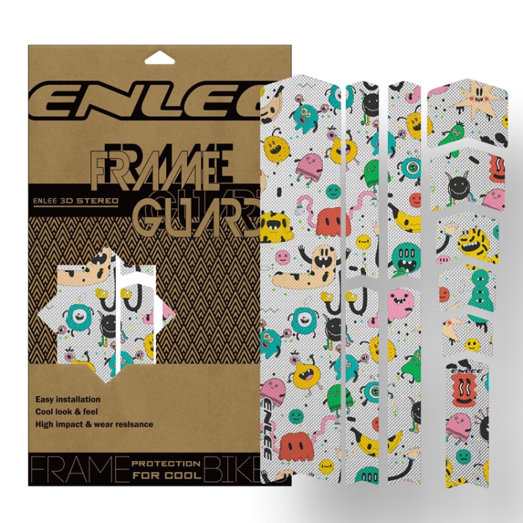 ENLEE 11pcs /Set Mountain Bike Frame Color Changing Anti-Scratch Sticker Waterproof Protective Film For Cycling Equipment, Model: Caterpillaine