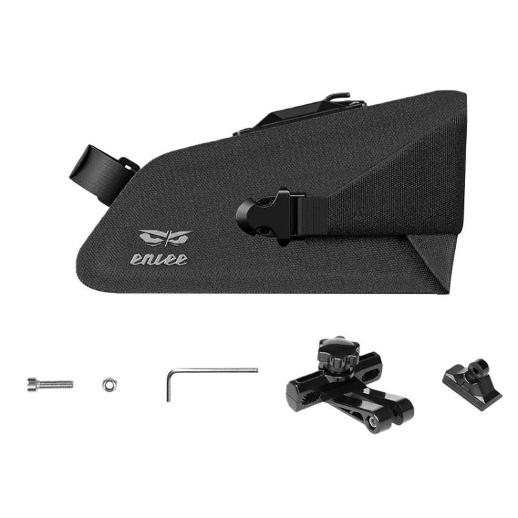 ENLEE Bike Quick-Release Seat Bag Waterproof Reflective Saddle Bag, Style: 1.3L Black