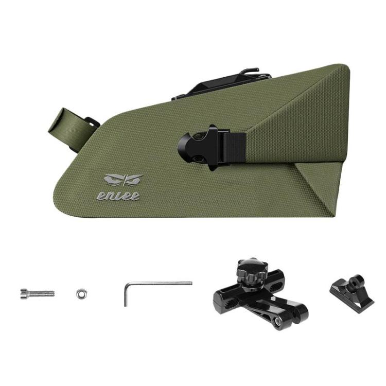 ENLEE Bike Quick-Release Seat Bag Waterproof Reflective Saddle Bag, Style: 1.3L Green