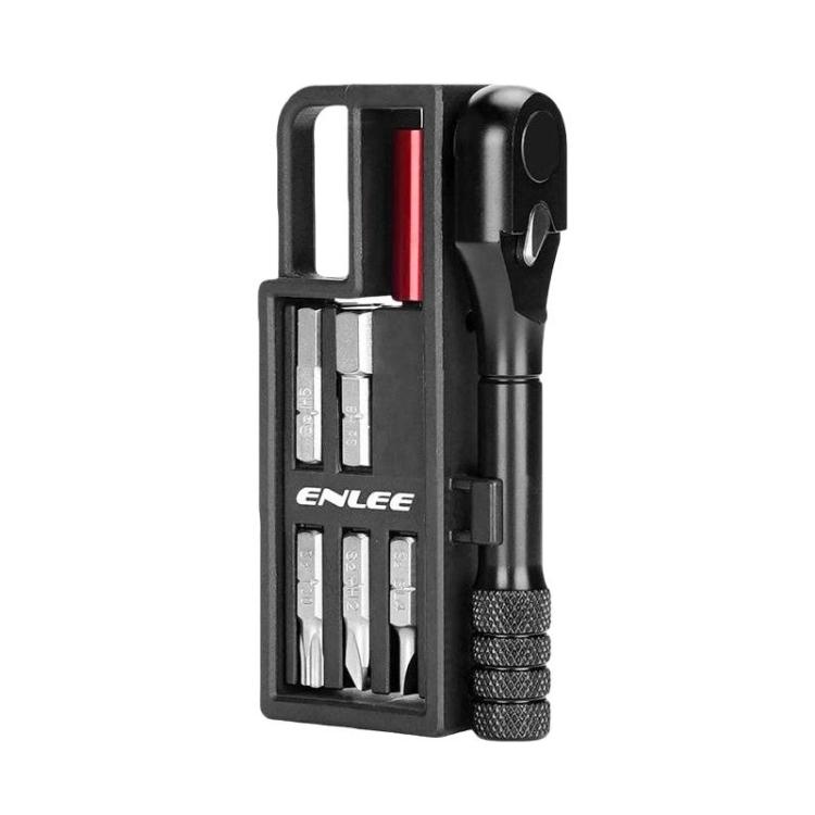 ENLEE EN56 12pcs Bike Ratchet Wrench Set Multifunctional Portable Bicycle Repair Tool Kit(Black)