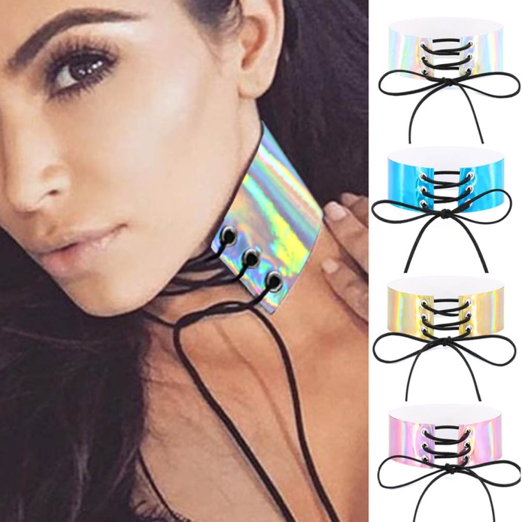 European and American Simple Sexy Bound Collar Fashion Laser Skin Glowing Necklace, Random Color Delivery