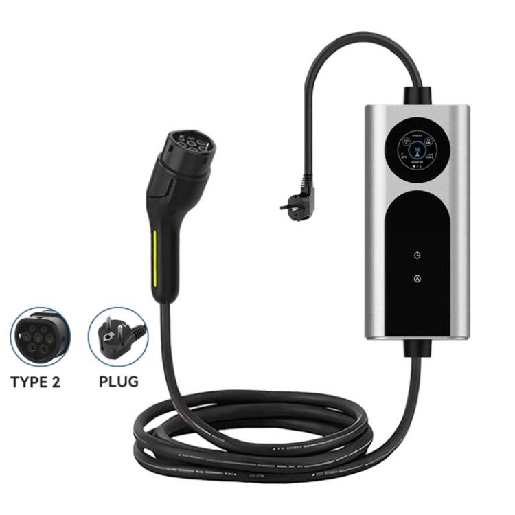 European Standard Portable Car Charger With Display Portable AC Charging Cable For Home Use, Spec: 3.5KW