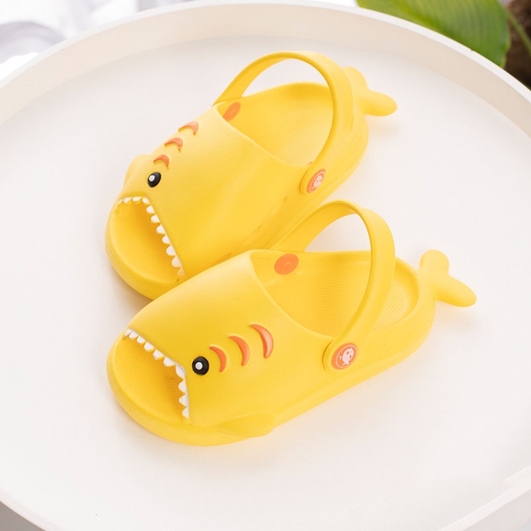 EVA Light Bottom Non-Slip Small Shark Slippers For Children, Size: 170(Yellow)