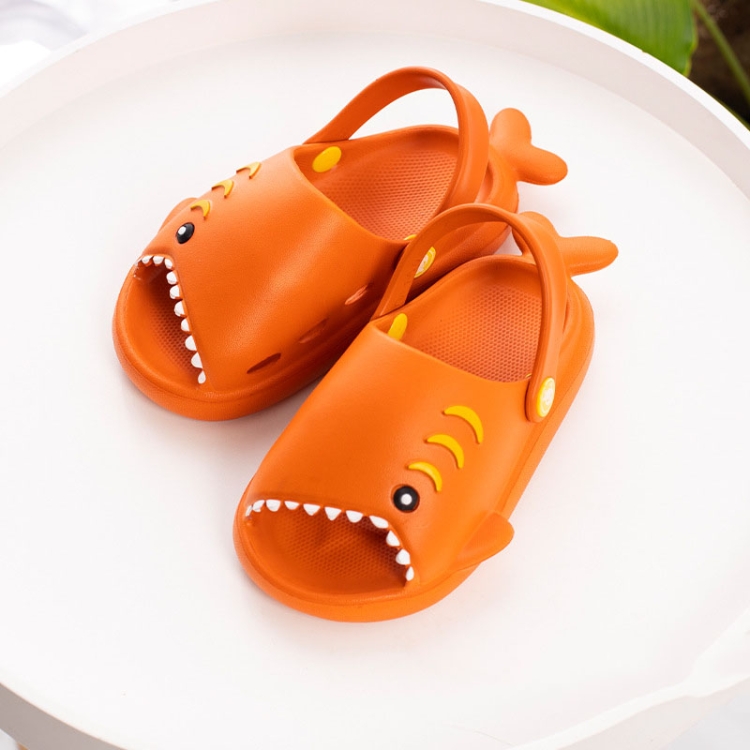 EVA Light Bottom Non-Slip Small Shark Slippers For Children, Size: 180(Orange)