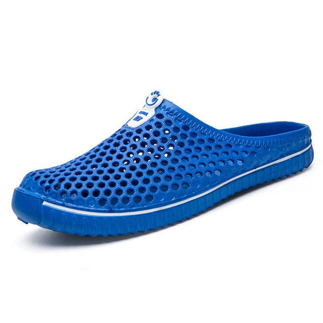 Fashion Breathable Hollow Sandals Couple Beach Sandals, Shoe Size:36(Blue)
