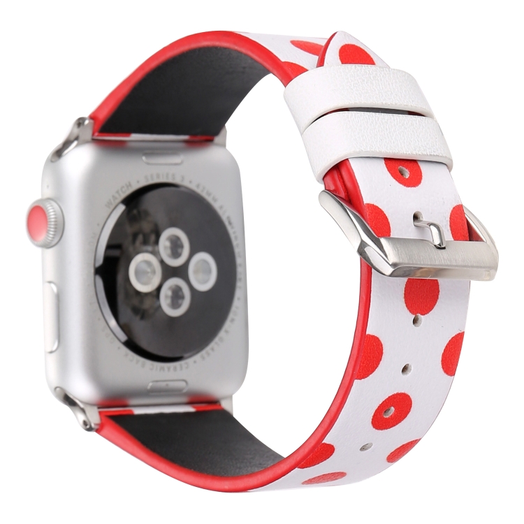 Fashion Dot Series Watch Band For Apple Watch Ultra 49mm&Watch Ultra 2 49mm / Series 9&8&7 45mm / SE 3&SE 2&6&SE&5&4 44mm / 3&2&1 42mm(White Red)