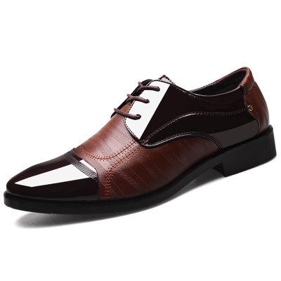 Fashion Men Leather Soft Business Casual Shoes, Size:46(Brown)