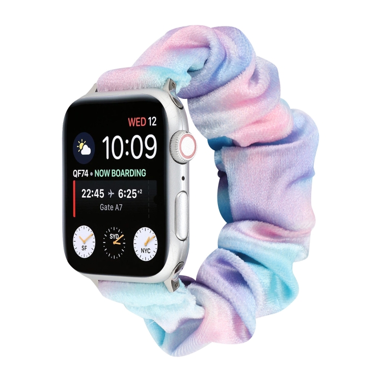 Flannel Hair Ring Strap Watch Band For Apple Watch Series 7 41mm / 6 & SE & 5 & 4 40mm / 3 & 2 & 1 38mm(5)