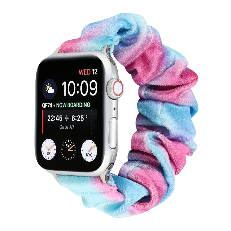Flannel Hair Ring Strap Watch Band For Apple Watch Series 7 45mm / 6 & SE & 5 & 4 44mm / 3 & 2 & 1 42mm(23)