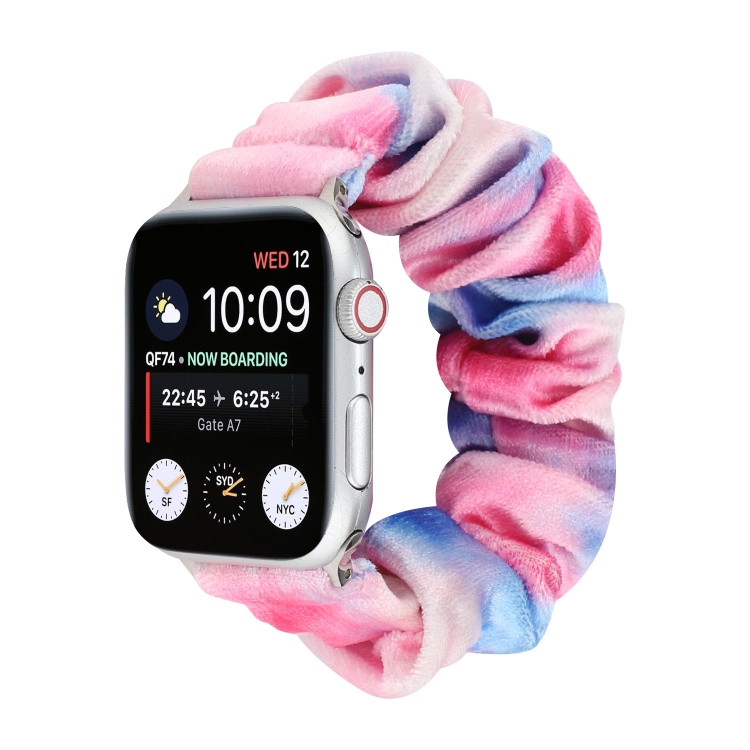 Flannel Hair Ring Strap Watch Band For Apple Watch Series 9&8&7 41mm / SE 3&SE 2&6&SE&5&4 40mm / 3&2&1 38mm(10)