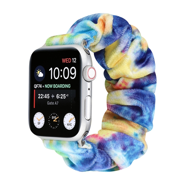 Flannel Hair Ring Strap Watch Band For Apple Watch Series 9&8&7 41mm / SE 3&SE 2&6&SE&5&4 40mm / 3&2&1 38mm(11)