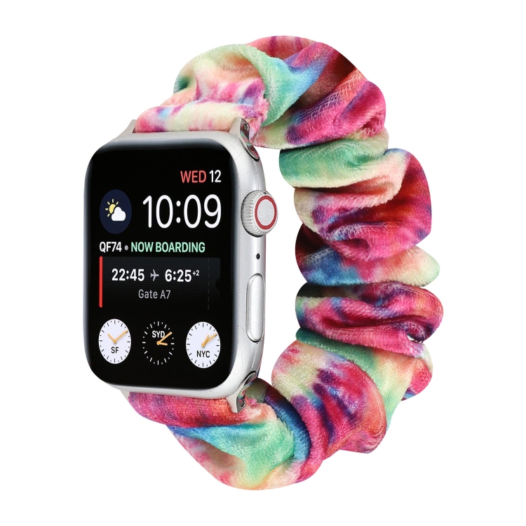 Flannel Hair Ring Strap Watch Band For Apple Watch Series 9&8&7 41mm / SE 3&SE 2&6&SE&5&4 40mm / 3&2&1 38mm(8)