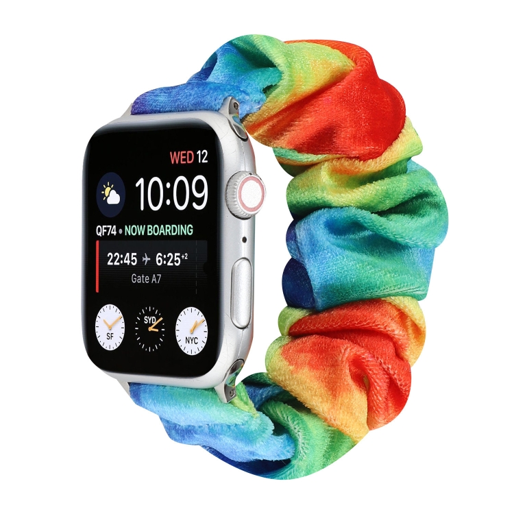 Flannel Hair Ring Strap Watch Band For Apple Watch Series 9&8&7 41mm / SE 3&SE 2&6&SE&5&4 40mm / 3&2&1 38mm(9)