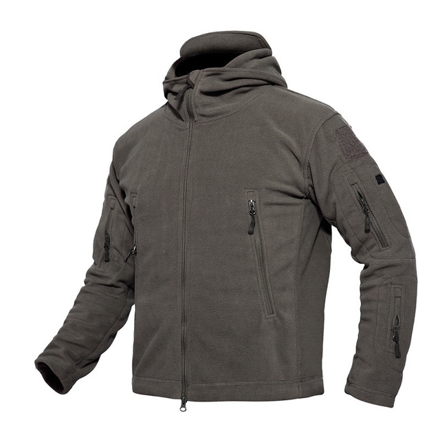 Fleece Warm Men Thermal Breathable Hooded Coat(Gray)
