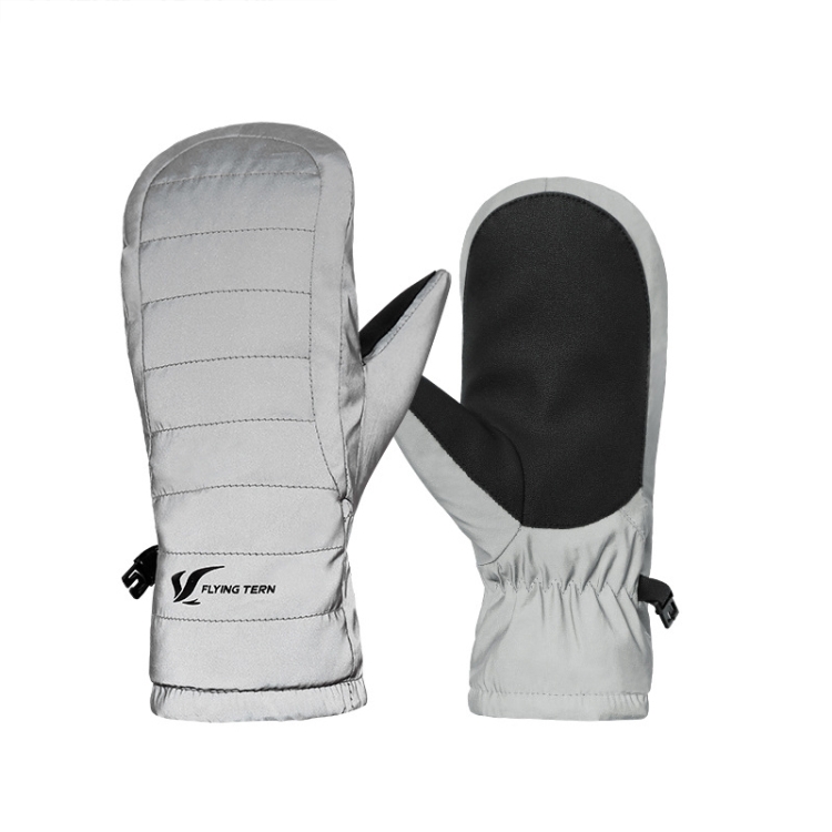 FLYING TERN 307 Outdoor Sports Fleece Waterproof Wear-resistant Children Gloves(Reflective Silver)
