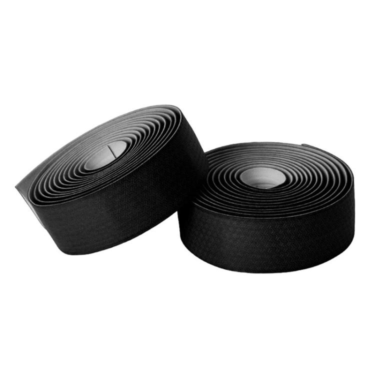 FMFXTRA F233 1pair Road Bicycle Handlebar Strap PU Stretchy And Shock-Absorbing Wrap-Around Tape(Black)