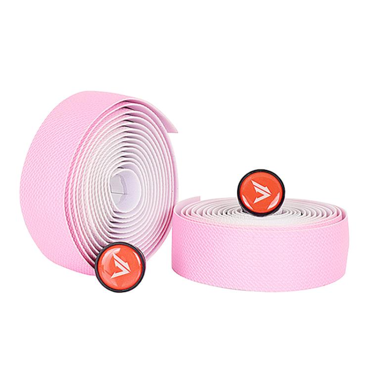 FMFXTRA F258 1pair Road Bike Handlebar Strap Anti-Slip Breathable Gradient Handlebar Tape(White Pink)