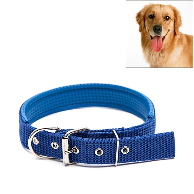 Foam Cotton Polyester Pet Collars Pet Neck Strap Dog Neckband Cats Dogs Collars, 1.5cm x 39cm(Blue)