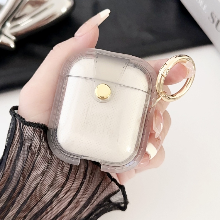 For AirPods 1 / 2 Magnetic Clear Armor TPU TWS Earphone Cover(Black)