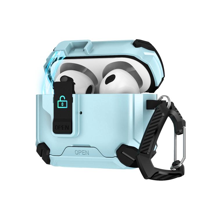 For AirPods 1 / 2 Two Color MagSafe Magnetic Holder Earphone Case(Black Light Blue)