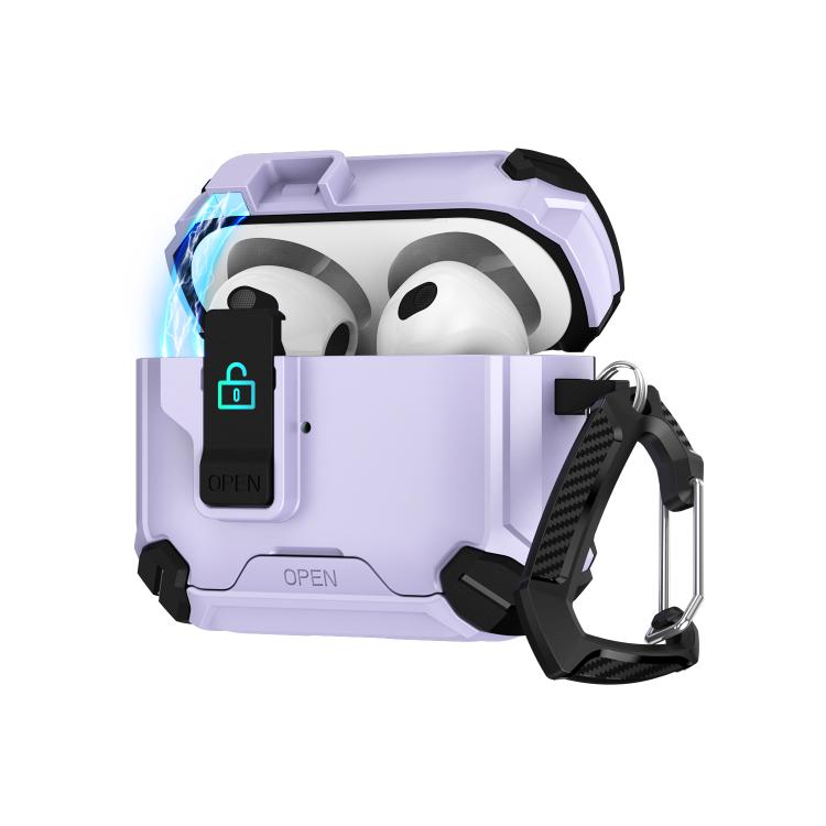 For AirPods 1 / 2 Two Color MagSafe Magnetic Holder Earphone Case(Black Purple)