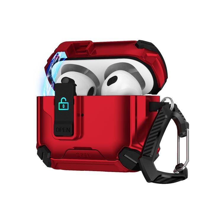 For AirPods 1 / 2 Two Color MagSafe Magnetic Holder Earphone Case(Black Red)
